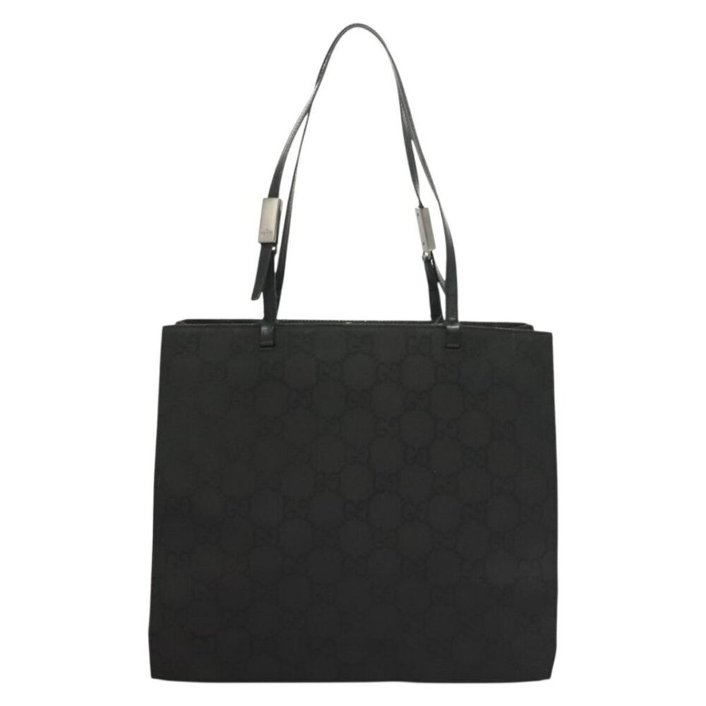 GUCCI GG Canvas Tote Bag Silver Black Auth 133326 - Picture 3 of 16
